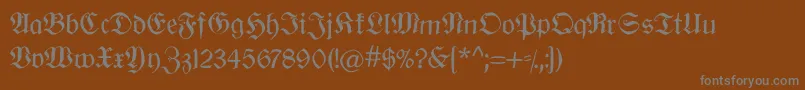 Weitere Informationen zur Oldberlin-Schriftart Oldberlin-Schriftart – Graue Schriften auf braunem Hintergrund
