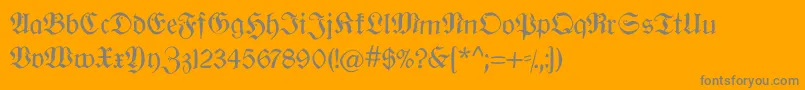 Oldberlin-Schriftart – Graue Schriften auf orangefarbenem Hintergrund