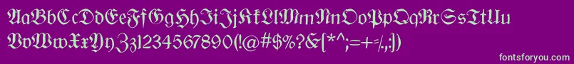 Oldberlin Font – Green Fonts on Purple Background