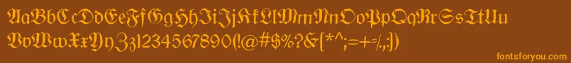 Oldberlin Font – Orange Fonts on Brown Background