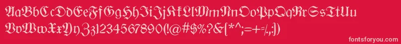 Oldberlin Font – Pink Fonts on Red Background