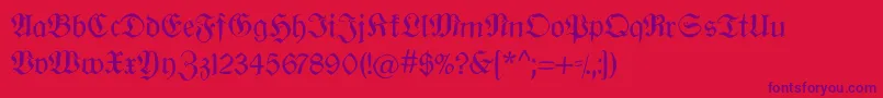 Oldberlin Font – Purple Fonts on Red Background