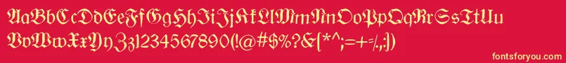 Oldberlin Font – Yellow Fonts on Red Background