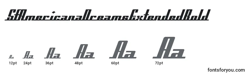 Размеры шрифта SfAmericanaDreamsExtendedBold