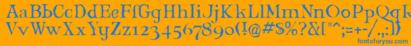 MaryJaneLarabie Font – Blue Fonts on Orange Background