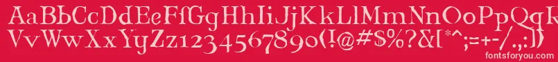 MaryJaneLarabie Font – Pink Fonts on Red Background