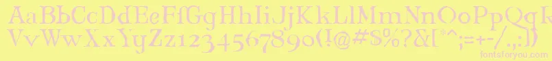 MaryJaneLarabie-fontti – vaaleanpunaiset fontit keltaisella taustalla