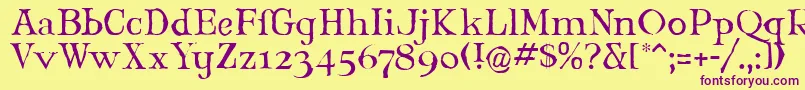 MaryJaneLarabie Font – Purple Fonts on Yellow Background