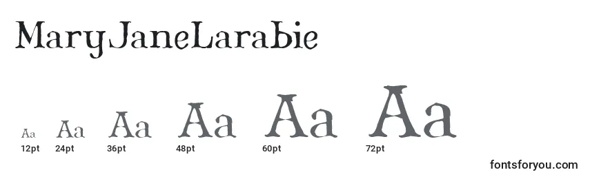 Размеры шрифта MaryJaneLarabie