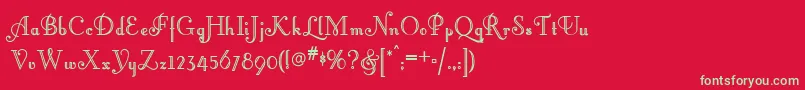 フォントLittle Lord Fontleroy Nf – 赤い背景に緑の文字