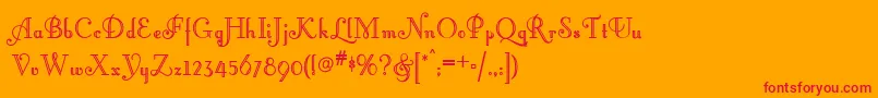 フォントLittle Lord Fontleroy Nf – オレンジの背景に赤い文字