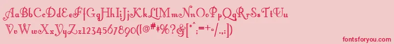 Little Lord Fontleroy Nf Font – Red Fonts on Pink Background