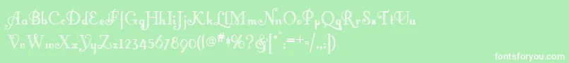 フォントLittle Lord Fontleroy Nf – 緑の背景に白い文字
