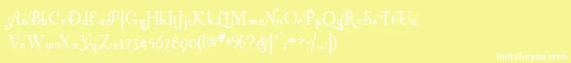 フォントLittle Lord Fontleroy Nf – 黄色い背景に白い文字