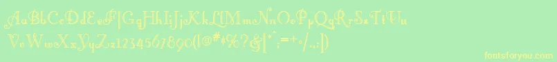 Little Lord Fontleroy Nf Font – Yellow Fonts on Green Background