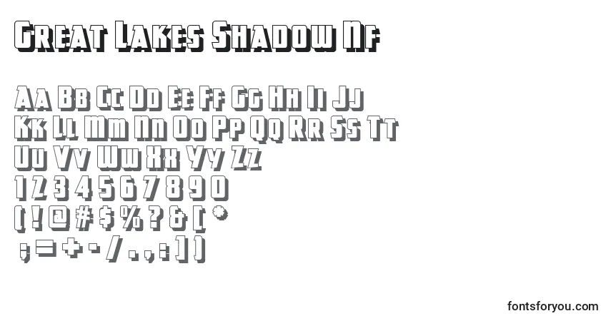Schriftart Great Lakes Shadow Nf – Alphabet, Zahlen, spezielle Symbole