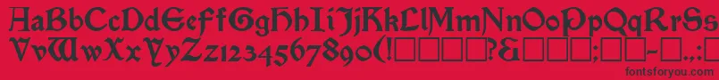 Czcionka SatanickRegular – czarne czcionki na czerwonym tle