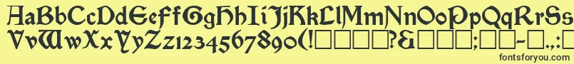 SatanickRegular-Schriftart – Schwarze Schriften auf gelbem Hintergrund