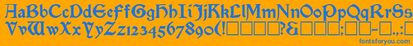 SatanickRegular Font – Blue Fonts on Orange Background