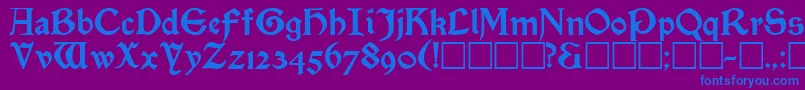 フォントSatanickRegular – 紫色の背景に青い文字