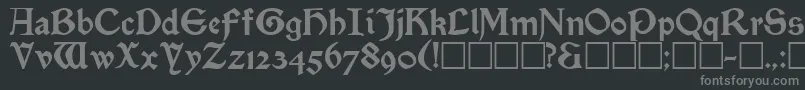 SatanickRegular-fontti – harmaat kirjasimet mustalla taustalla