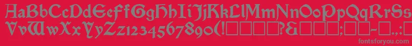 SatanickRegular-Schriftart – Graue Schriften auf rotem Hintergrund