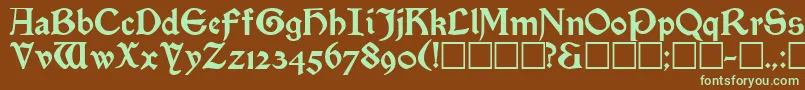 SatanickRegular-fontti – vihreät fontit ruskealla taustalla