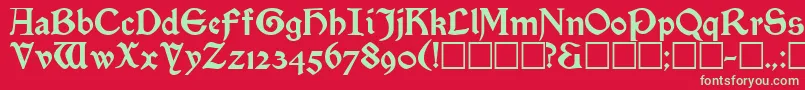 SatanickRegular Font – Green Fonts on Red Background