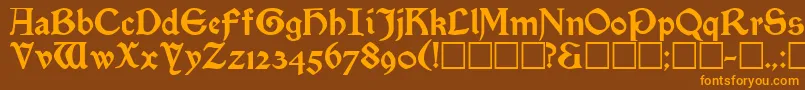 SatanickRegular Font – Orange Fonts on Brown Background