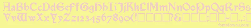 SatanickRegular Font – Pink Fonts on Yellow Background
