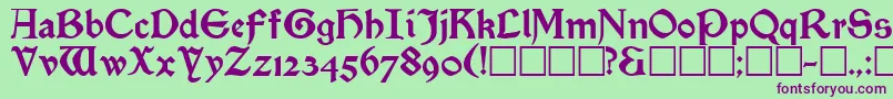 SatanickRegular Font – Purple Fonts on Green Background