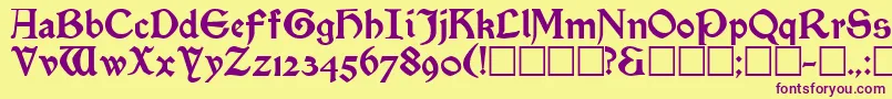 SatanickRegular Font – Purple Fonts on Yellow Background
