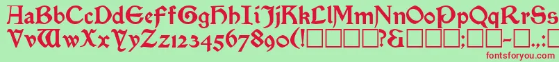 SatanickRegular Font – Red Fonts on Green Background