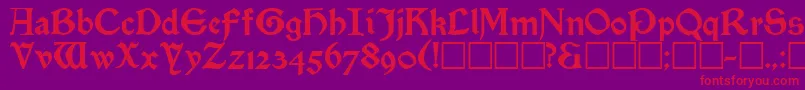 SatanickRegular-Schriftart – Rote Schriften auf violettem Hintergrund