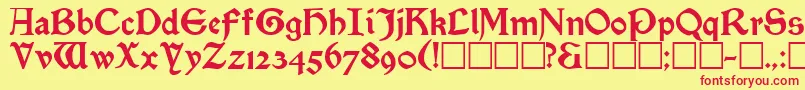 SatanickRegular-fontti – punaiset fontit keltaisella taustalla