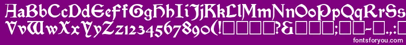 SatanickRegular-fontti – valkoiset fontit violetilla taustalla