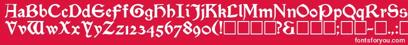 SatanickRegular-Schriftart – Weiße Schriften auf rotem Hintergrund