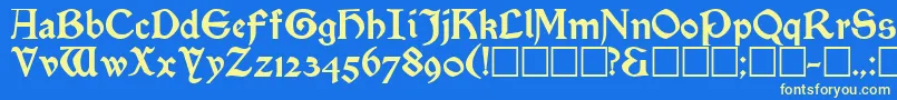 SatanickRegular Font – Yellow Fonts on Blue Background