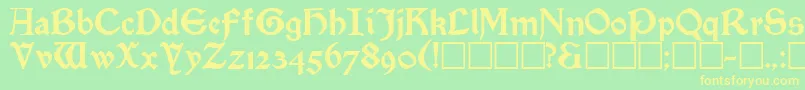 SatanickRegular Font – Yellow Fonts on Green Background