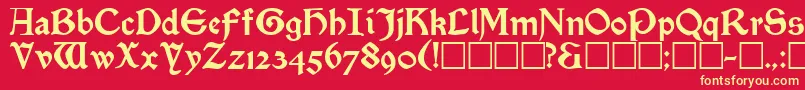 SatanickRegular Font – Yellow Fonts on Red Background
