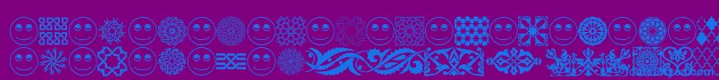 Czcionka AgaArabesqueFreeSample – niebieskie czcionki na fioletowym tle