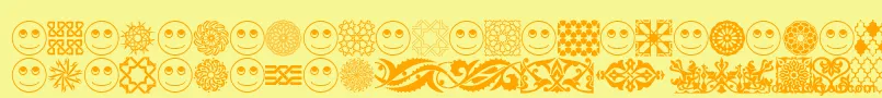 AgaArabesqueFreeSample Font – Orange Fonts on Yellow Background
