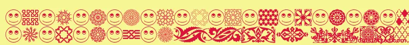 AgaArabesqueFreeSample Font – Red Fonts on Yellow Background