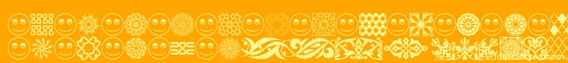 AgaArabesqueFreeSample Font – Yellow Fonts on Orange Background