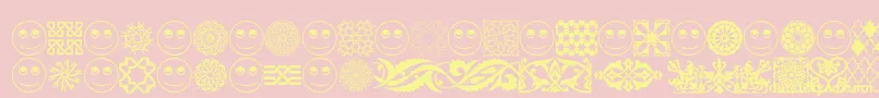 AgaArabesqueFreeSample-Schriftart – Gelbe Schriften auf rosa Hintergrund