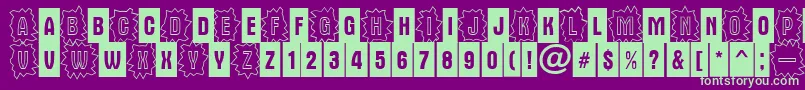 AAlternacmdc3cb Font – Green Fonts on Purple Background
