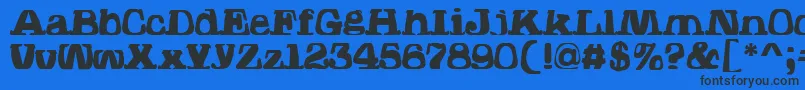 HodadWarpedOne Font – Black Fonts on Blue Background