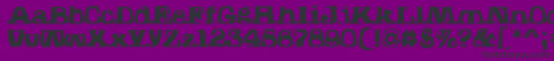 HodadWarpedOne-fontti – mustat fontit violetilla taustalla