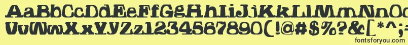 HodadWarpedOne Font – Black Fonts on Yellow Background