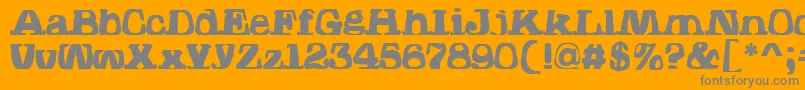 HodadWarpedOne-Schriftart – Graue Schriften auf orangefarbenem Hintergrund